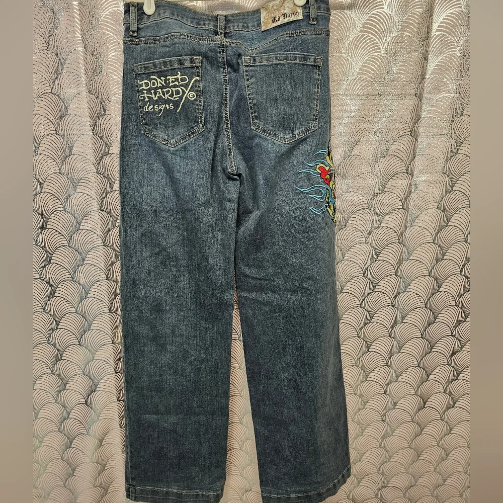 Ed Hardy Blue Jeans Size 28 - Picture 2 of 6